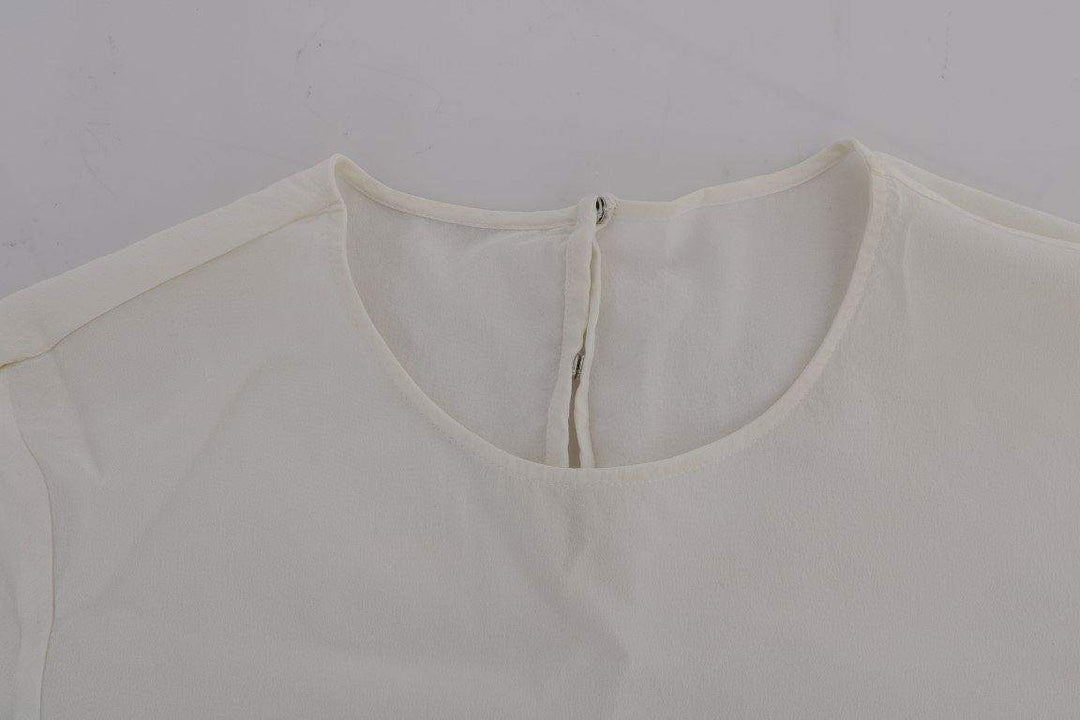 Dolce & Gabbana  White Silk ITALIA IS LOVE Blouse T-shirt #women, Brand_Dolce & Gabbana, Catch, Dolce & Gabbana, feed-agegroup-adult, feed-color-white, feed-gender-female, feed-size-IT36 | XS, Gender_Women, IT36 | XS, Kogan, Tops & T-Shirts - Women - Clothing, White, Women - New Arrivals at SEYMAYKA