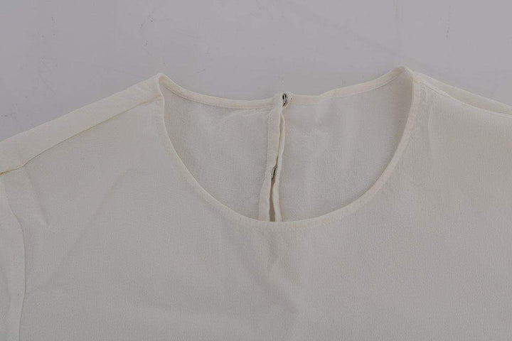 Dolce & Gabbana  White Silk ITALIA IS LOVE Blouse T-shirt #women, Brand_Dolce & Gabbana, Catch, Dolce & Gabbana, feed-agegroup-adult, feed-color-white, feed-gender-female, feed-size-IT36 | XS, Gender_Women, IT36 | XS, Kogan, Tops & T-Shirts - Women - Clothing, White, Women - New Arrivals at SEYMAYKA