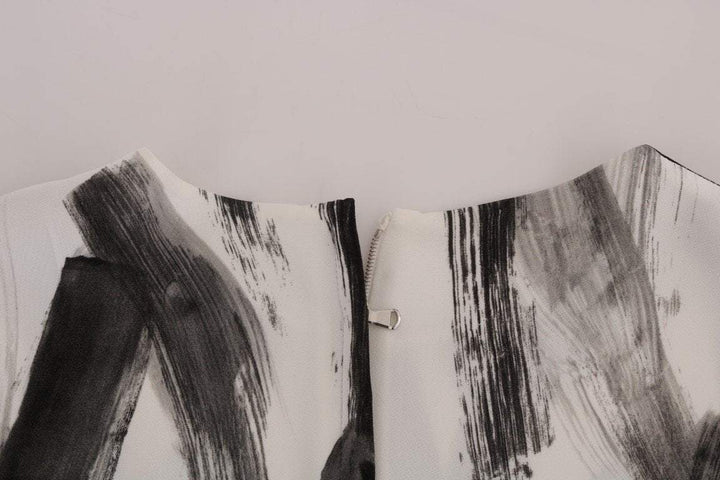 Dolce & Gabbana White Black Striped Printed Blouse Top #women, Black/White, Brand_Dolce & Gabbana, Catch, Dolce & Gabbana, feed-agegroup-adult, feed-color-black, feed-color-white, feed-gender-female, feed-size-IT36|XXS, feed-size-IT42|M, Gender_Women, IT36|XXS, IT40|S, IT42|M, Kogan, Tops & T-Shirts - Women - Clothing, Women - New Arrivals at SEYMAYKA