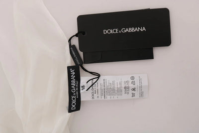 Dolce & Gabbana White Daisy Applique Silk Shirt #women, Brand_Dolce & Gabbana, Catch, Dolce & Gabbana, feed-agegroup-adult, feed-color-white, feed-gender-female, feed-size-IT36 | XS, feed-size-IT38 | S, Gender_Women, IT36 | XS, IT38 | S, Kogan, Shirts - Women - Clothing, White, Women - New Arrivals at SEYMAYKA