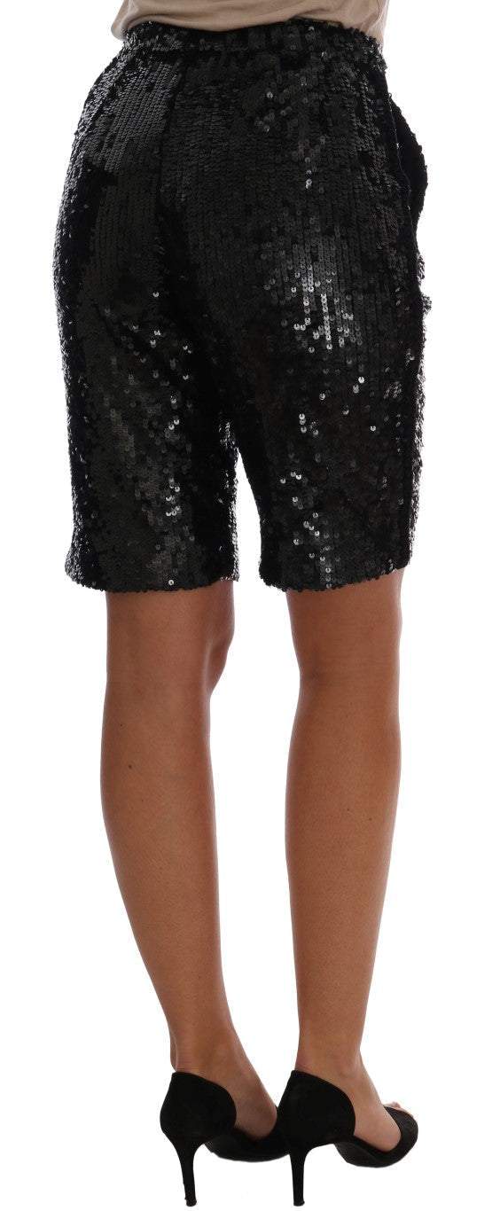 Dolce & Gabbana Black Sequined Fashion Shorts Black, Dolce & Gabbana, feed-agegroup-adult, feed-color-Black, feed-gender-female, IT36|XXS, Shorts - Women - Clothing, Women - New Arrivals at SEYMAYKA