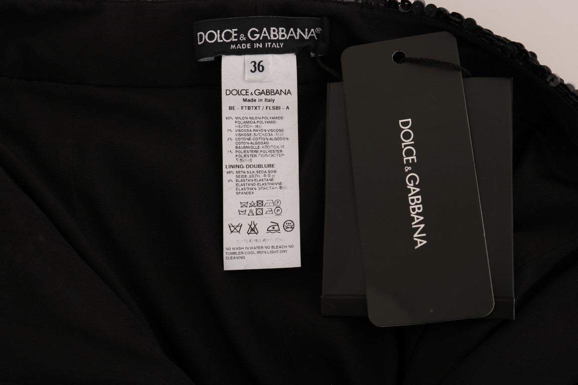 Dolce & Gabbana Black Sequined Fashion Shorts Black, Dolce & Gabbana, feed-agegroup-adult, feed-color-Black, feed-gender-female, IT36|XXS, Shorts - Women - Clothing, Women - New Arrivals at SEYMAYKA