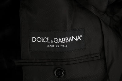 Dolce & Gabbana Blue Velvet Two Button Slim 3 Piece Suit