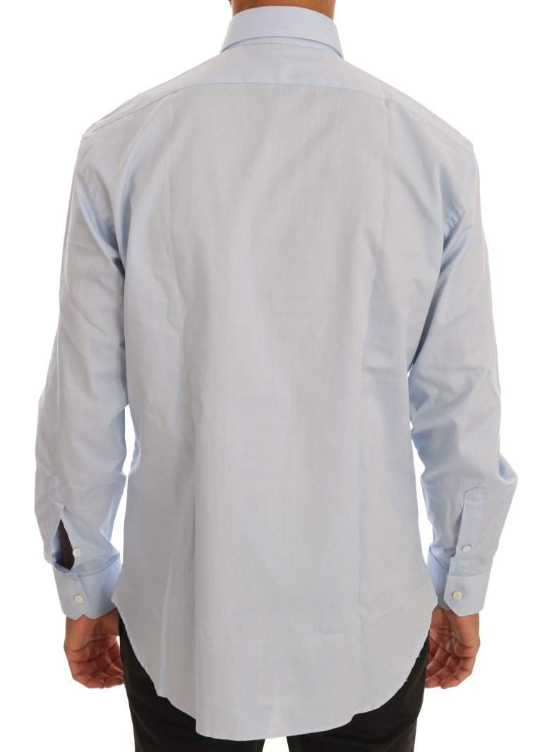 Cavalli  Men Light  Cotton Slim Fit Dress Shirt #men, 39, 42, Blue, Catch, Cavalli, feed-agegroup-adult, feed-color-blue, feed-gender-male, feed-size-39, feed-size-42, Gender_Men, Kogan, Men - New Arrivals, Shirts - Men - Clothing at SEYMAYKA