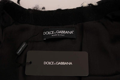 Dolce & Gabbana Black White Fringes Coat Wool Coat #women, Black/White, Brand_Dolce & Gabbana, Catch, Dolce & Gabbana, feed-agegroup-adult, feed-color-black, feed-color-white, feed-gender-female, feed-size-IT36 | XS, feed-size-IT38 | S, Gender_Women, IT36 | XS, IT38 | S, Jackets & Coats - Women - Clothing, Kogan, Women - New Arrivals at SEYMAYKA