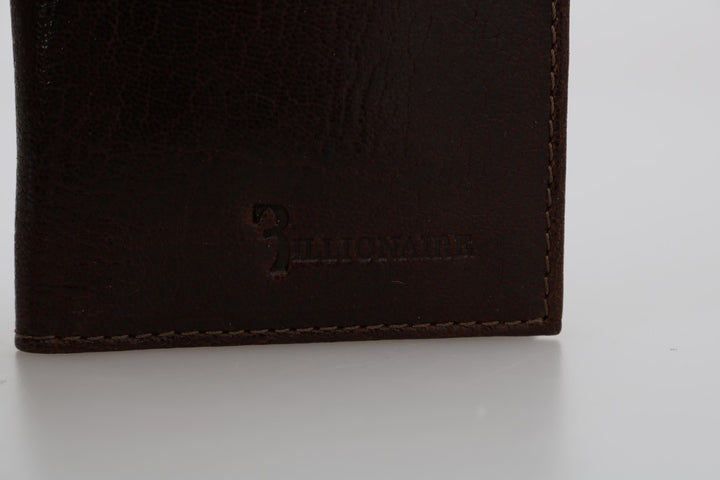 Billionaire Italian Couture Brown Leather Bifold Wallet