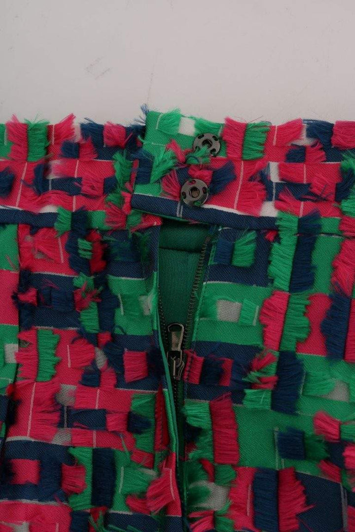 Dolce & Gabbana Pink Green Jacquard Pencil Skirt #women, Brand_Dolce & Gabbana, Catch, Dolce & Gabbana, feed-agegroup-adult, feed-color-multicolor, feed-gender-female, feed-size-IT38|XS, feed-size-IT40|S, feed-size-IT42|M, feed-size-IT44|L, Gender_Women, IT38|XS, IT40|S, IT42|M, IT44|L, Kogan, Multicolor, Skirts - Women - Clothing, Women - New Arrivals at SEYMAYKA