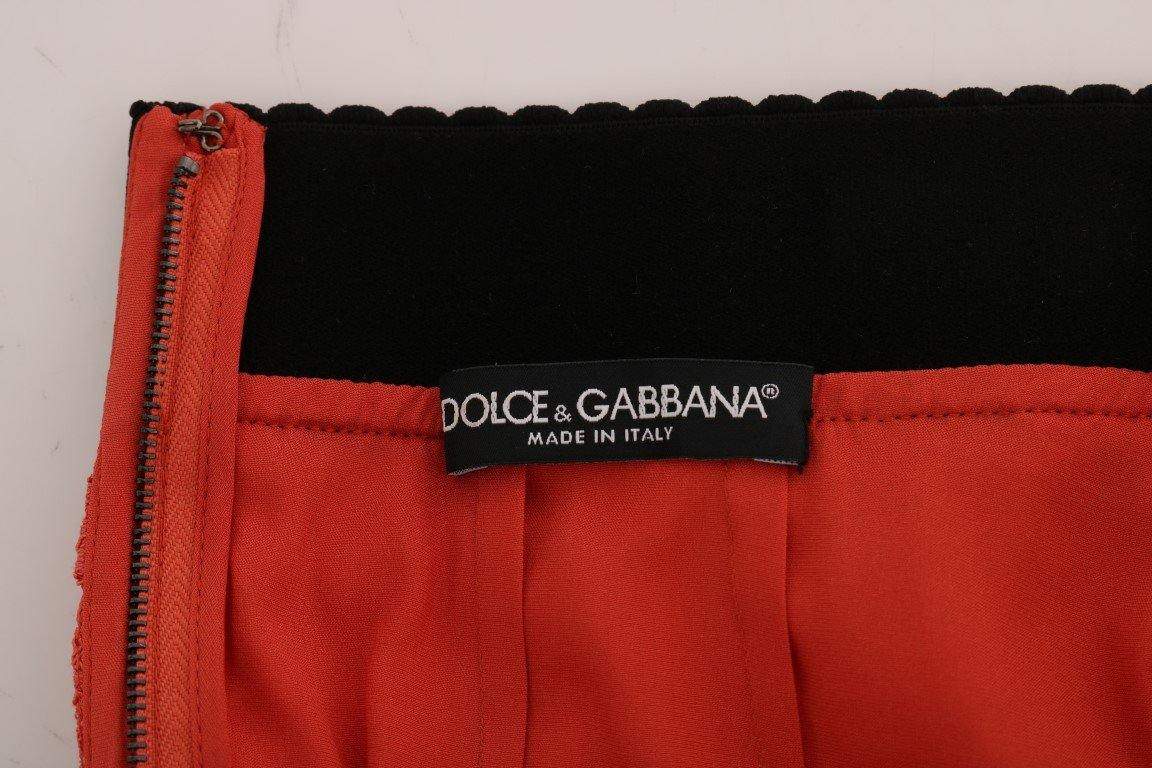 Dolce & Gabbana  Orange Macramé Lace Pencil Skirt #women, Brand_Dolce & Gabbana, Catch, Dolce & Gabbana, feed-agegroup-adult, feed-color-orange, feed-gender-female, feed-size-IT36|XXS, feed-size-IT38|XS, feed-size-IT40|S, Gender_Women, IT36|XXS, IT38|XS, IT40|S, IT46|XL, IT48|XXL, Kogan, Orange, Skirts - Women - Clothing, Women - New Arrivals at SEYMAYKA