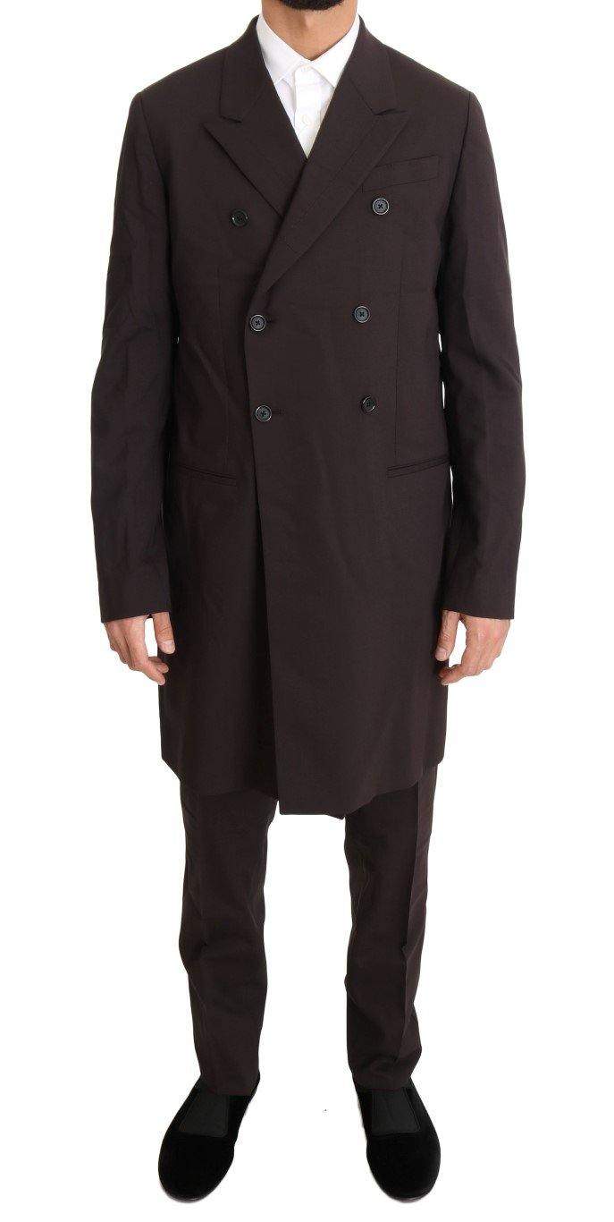 Dolce & Gabbana  Bordeaux Wool Stretch Long 3 Piece Suit #men, Bordeaux, Brand_Dolce & Gabbana, Catch, Dolce & Gabbana, feed-agegroup-adult, feed-color-bordeaux, feed-gender-male, feed-size-IT48 | M, Gender_Men, IT48 | M, Kogan, Men - New Arrivals, Suits - Men - Clothing at SEYMAYKA
