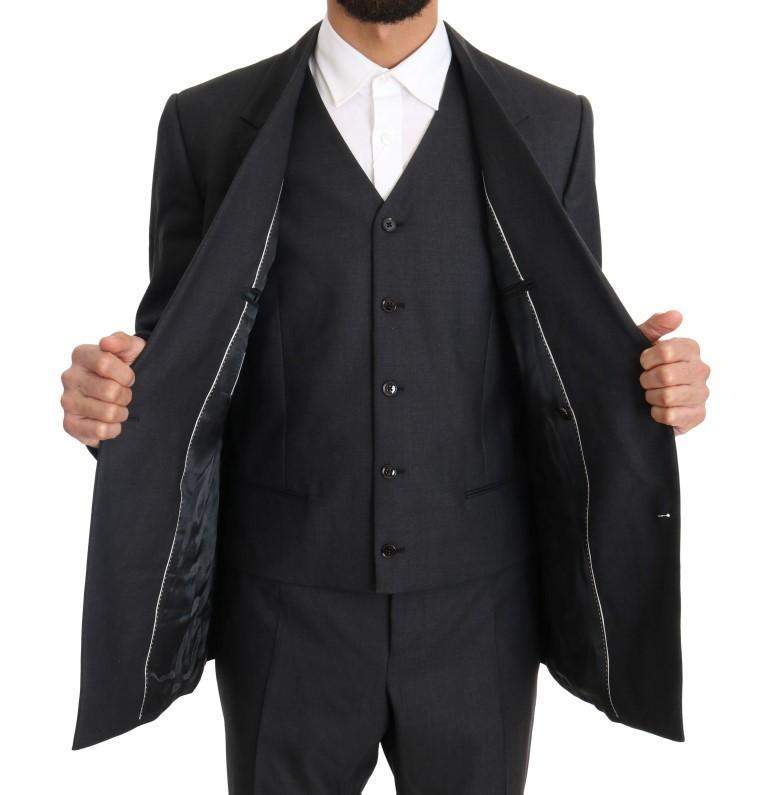 Dolce & Gabbana  Gray Wool Silk Double Breasted Slim Suit #men, Brand_Dolce & Gabbana, Catch, Dolce & Gabbana, feed-agegroup-adult, feed-color-gray, feed-gender-male, feed-size-IT50 | L, Gender_Men, Gray, IT50 | L, Kogan, Men - New Arrivals, Suits - Men - Clothing at SEYMAYKA