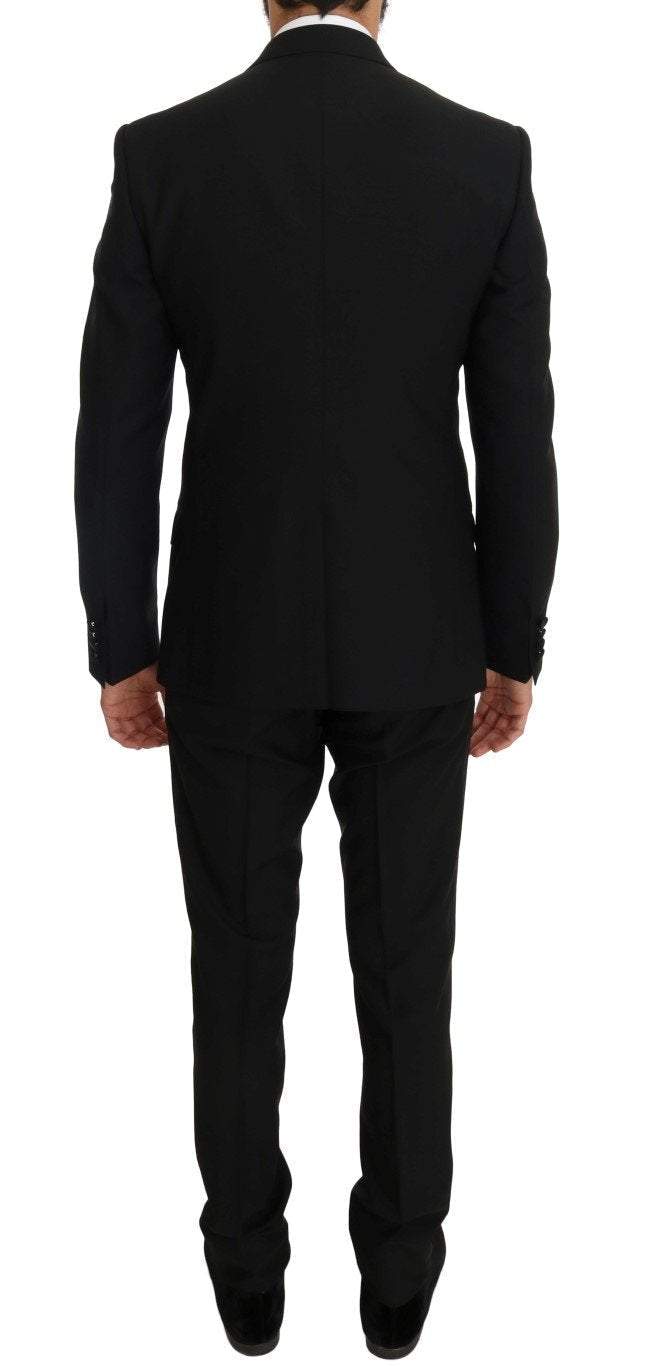 Dolce & Gabbana  Black Wool Silk Saxophone Slim Fit Suit #men, Black, Brand_Dolce & Gabbana, Catch, Dolce & Gabbana, feed-agegroup-adult, feed-color-black, feed-gender-male, feed-size-IT46 | S, Gender_Men, IT46 | S, Kogan, Men - New Arrivals, Suits - Men - Clothing at SEYMAYKA