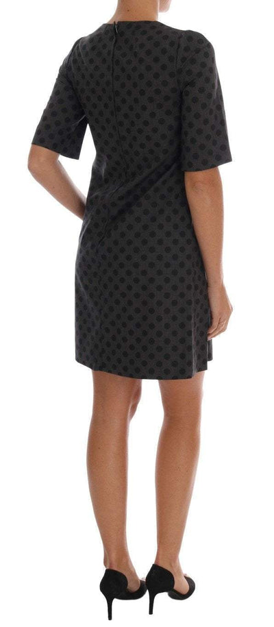 Dolce & Gabbana  Gray Polka Dotted Wool Stretch Dress #women, Brand_Dolce & Gabbana, Catch, Clothing_Dress, Dolce & Gabbana, Dresses - Women - Clothing, feed-agegroup-adult, feed-color-gray, feed-gender-female, feed-size-IT38|XS, Gender_Women, Gray, IT38|XS, Kogan, Women - New Arrivals at SEYMAYKA