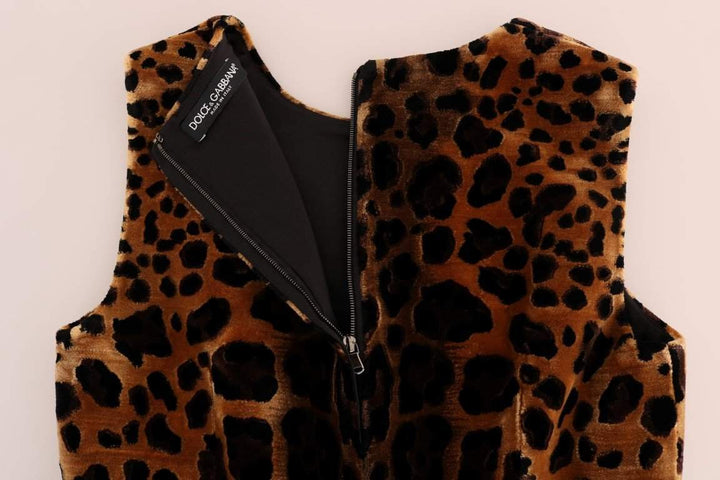Dolce & Gabbana  Brown Leopard Print Silk Sheath Dress #women, Brand_Dolce & Gabbana, Brown, Catch, Clothing_Dress, Dolce & Gabbana, Dresses - Women - Clothing, feed-agegroup-adult, feed-color-brown, feed-gender-female, feed-size-IT38|XS, Gender_Women, IT38|XS, Kogan, Women - New Arrivals at SEYMAYKA