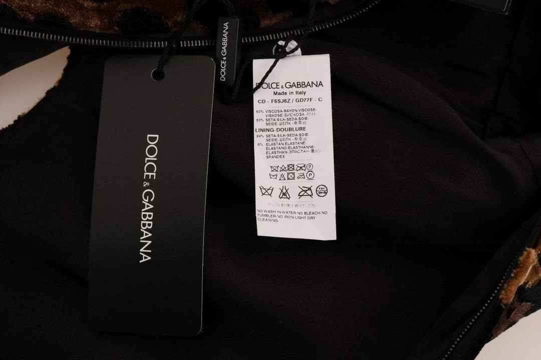 Dolce & Gabbana  Brown Leopard Print Silk Sheath Dress #women, Brand_Dolce & Gabbana, Brown, Catch, Clothing_Dress, Dolce & Gabbana, Dresses - Women - Clothing, feed-agegroup-adult, feed-color-brown, feed-gender-female, feed-size-IT38|XS, Gender_Women, IT38|XS, Kogan, Women - New Arrivals at SEYMAYKA