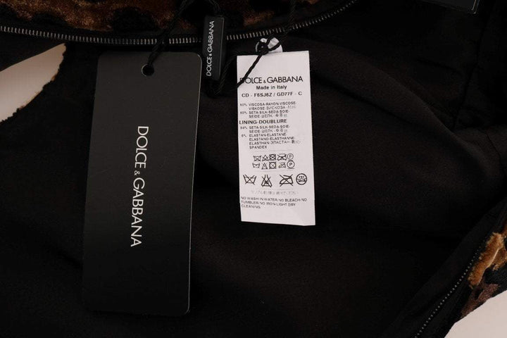 Dolce & Gabbana  Brown Leopard Print Silk Sheath Dress #women, Brand_Dolce & Gabbana, Brown, Catch, Clothing_Dress, Dolce & Gabbana, Dresses - Women - Clothing, feed-agegroup-adult, feed-color-brown, feed-gender-female, feed-size-IT38|XS, Gender_Women, IT38|XS, Kogan, Women - New Arrivals at SEYMAYKA