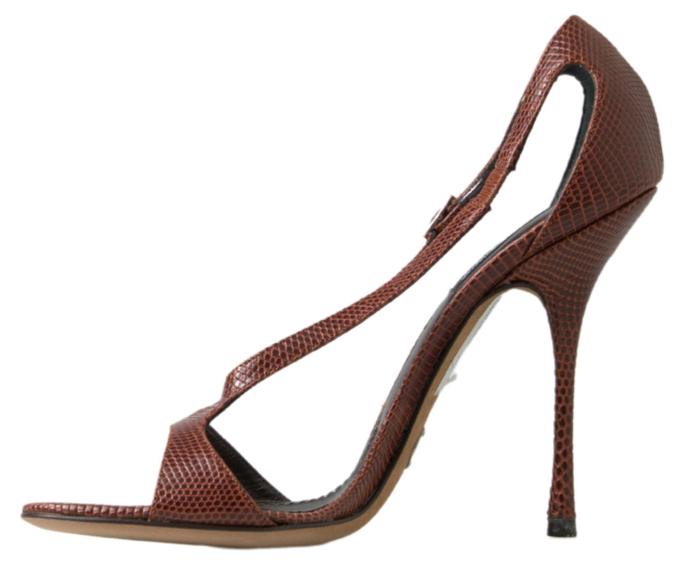 Dolce & Gabbana Brown Leather High Heels Sandals Shoes