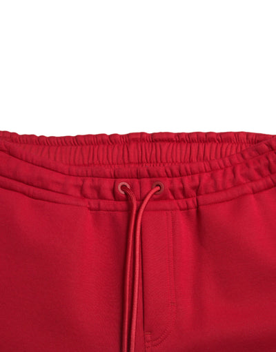 Dolce & Gabbana Red Cotton Blend Skinny Jogger Pants