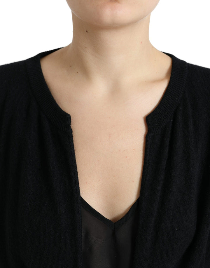 Dolce & Gabbana Black Cardigan Cashmere Long Sleeves Sweater