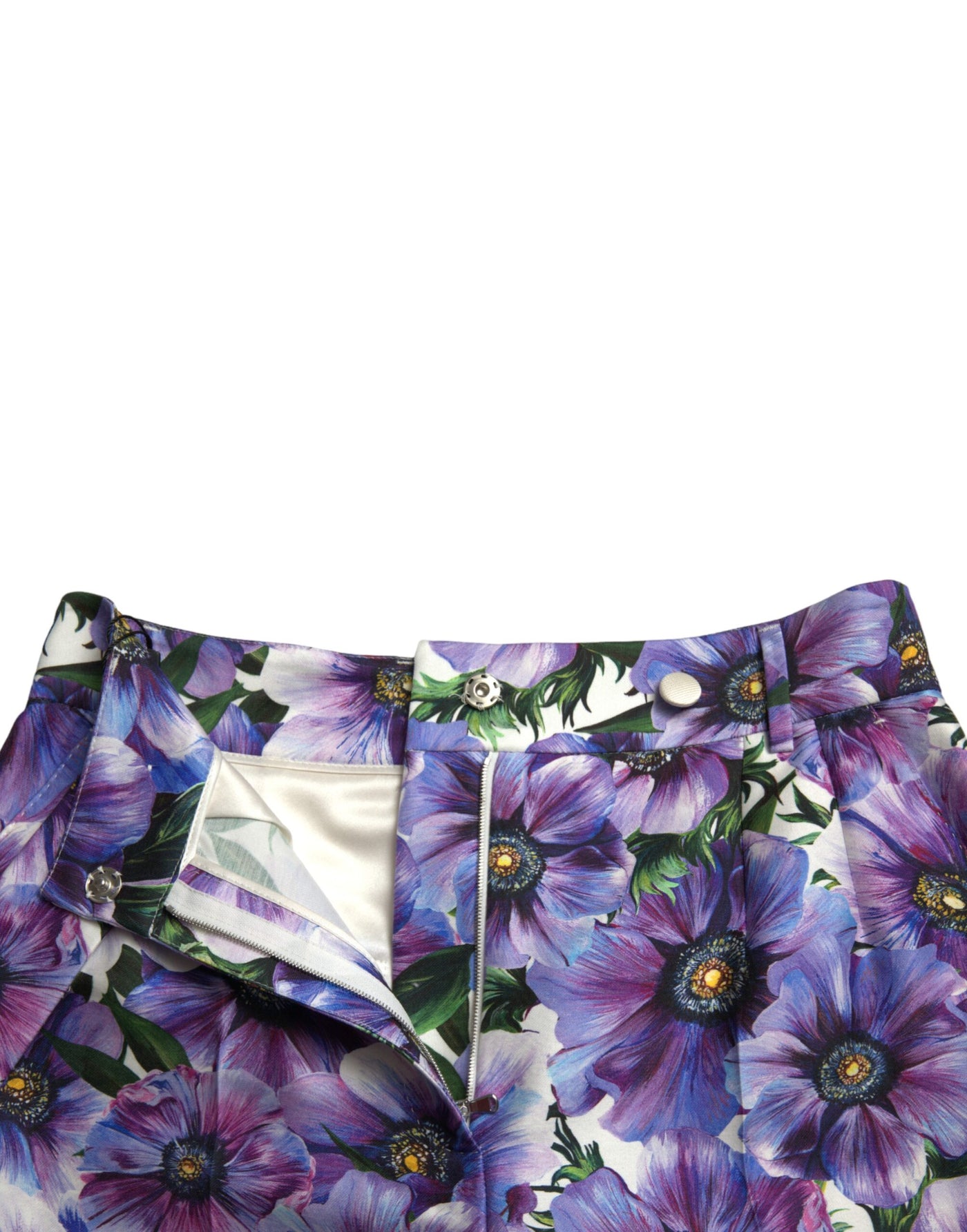 Dolce & Gabbana Purple Anemone High Waist Hot Pants Shorts