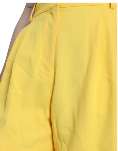 Dolce & Gabbana Yellow Viscose High Waist Bermuda Shorts