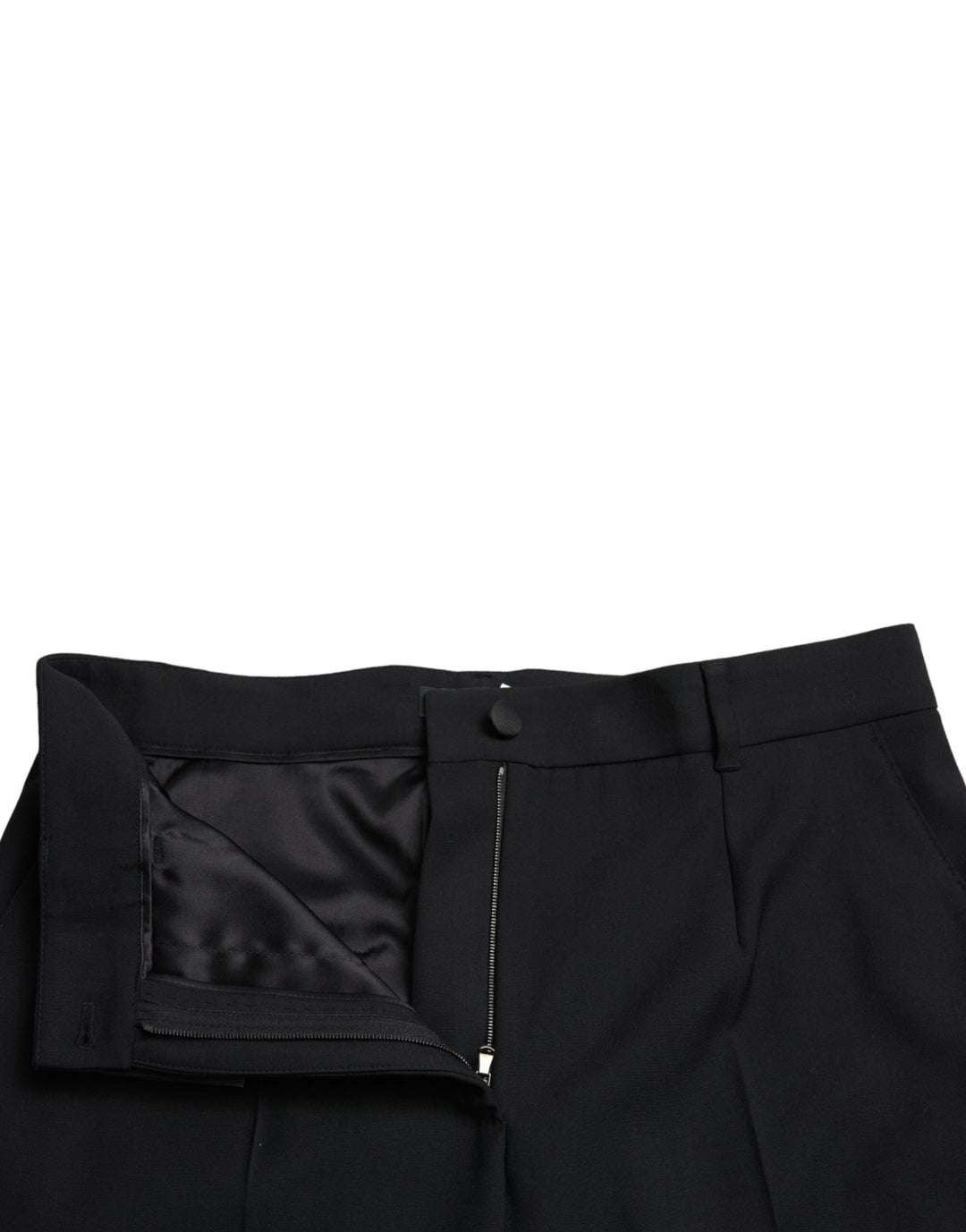 Dolce & Gabbana Black Wool High Waist Straight Pants