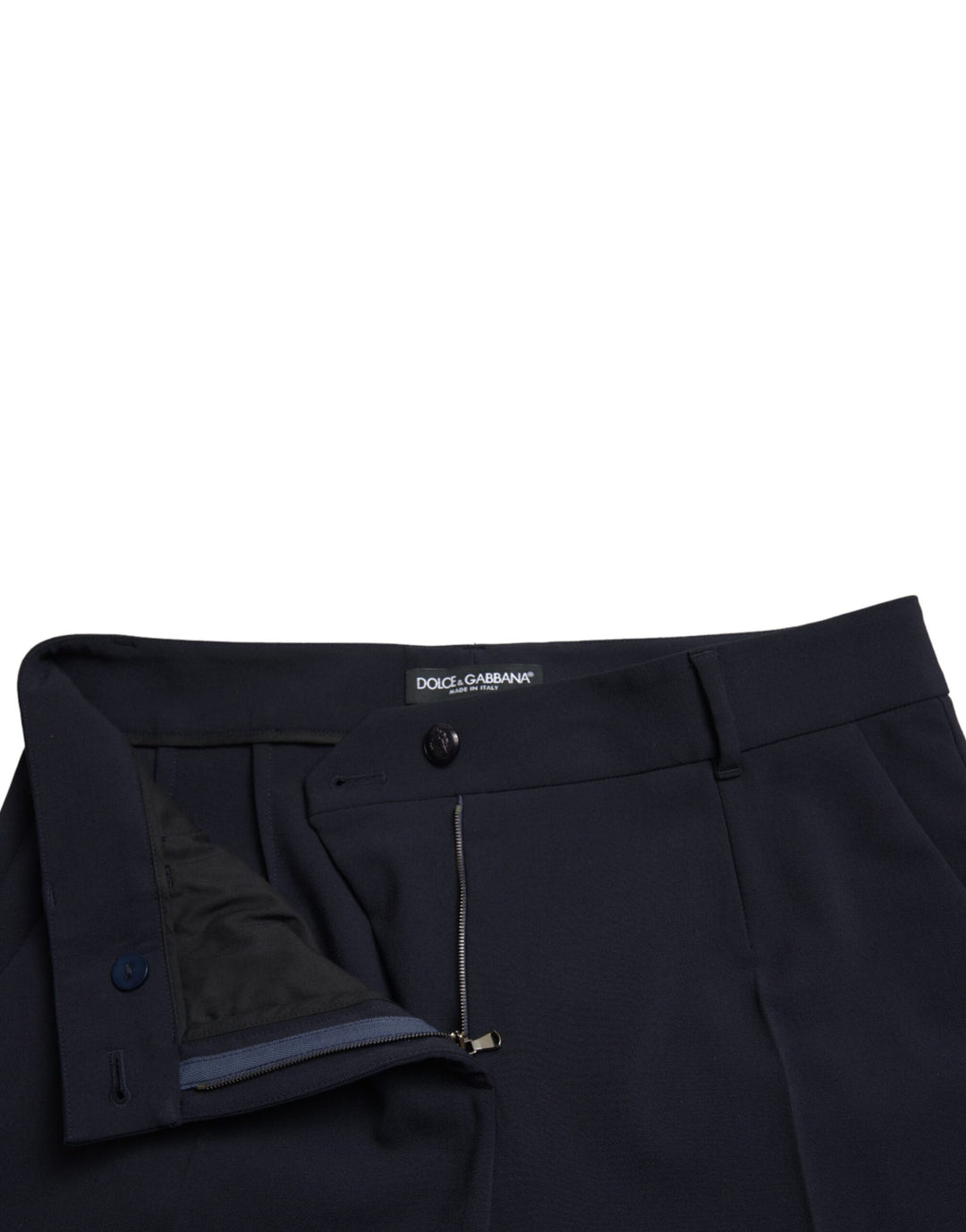 Dolce & Gabbana Blue Mid Waist Tapered Cropped Pants