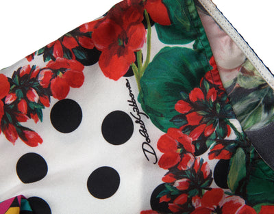 Dolce & Gabbana Multicolor Floral Polka Dot Hot Pants Shorts