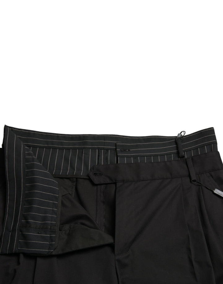 Dolce & Gabbana Black Cotton Stretch Cargo Bermuda Shorts