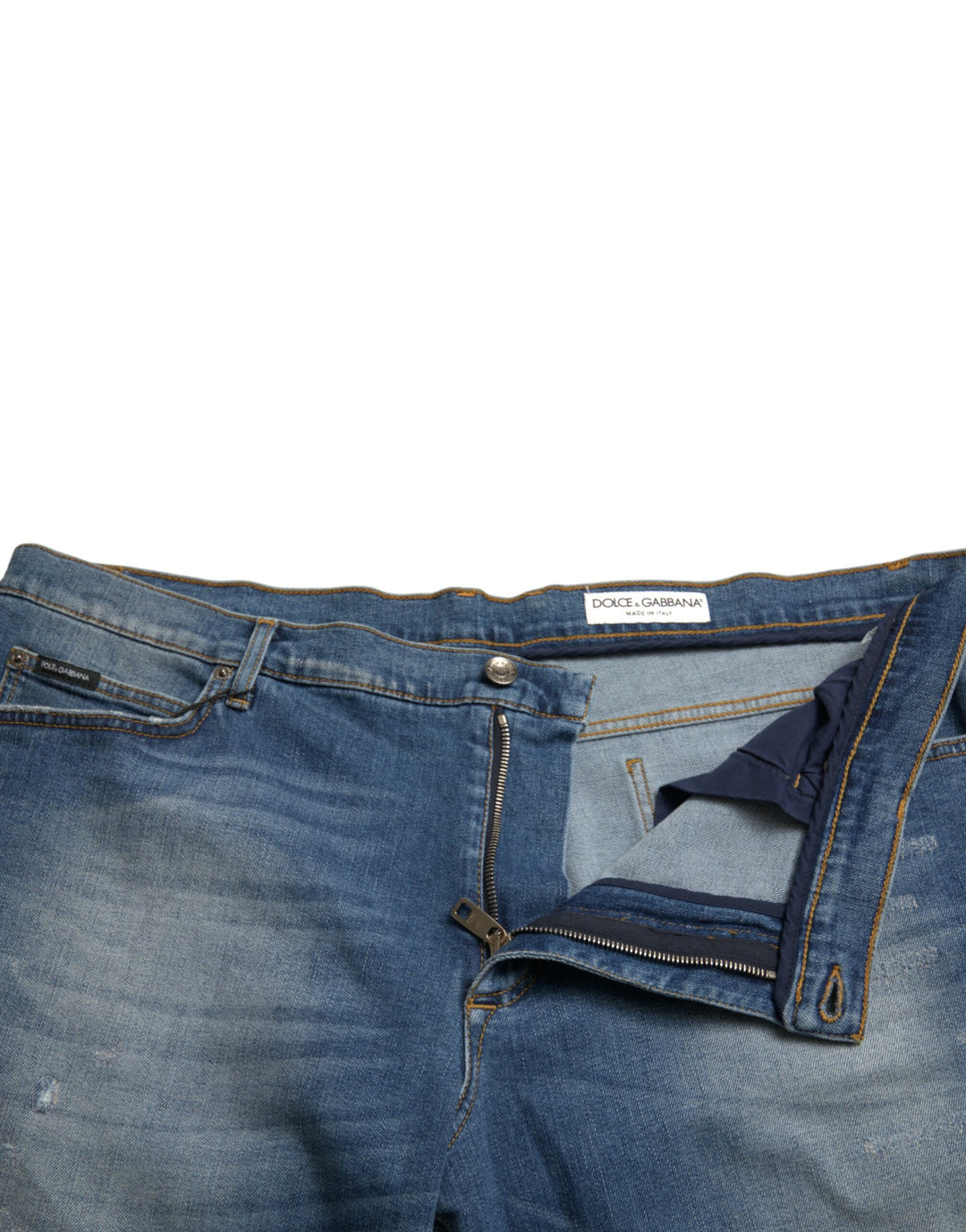 Dolce & Gabbana Blue Washed Cotton Bermuda Denim Men Shorts