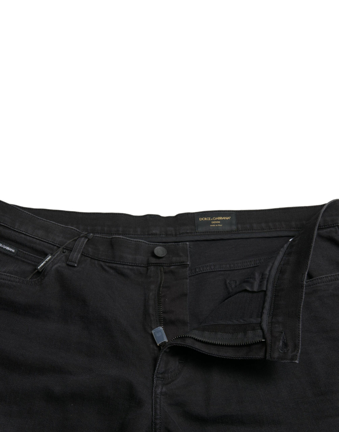 Dolce & Gabbana Black Cotton Stretch Bermuda Denim Shorts