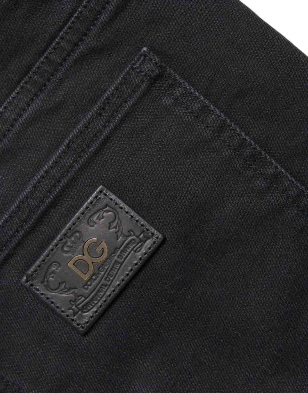 Dolce & Gabbana Black Cotton Stretch Bermuda Denim Shorts