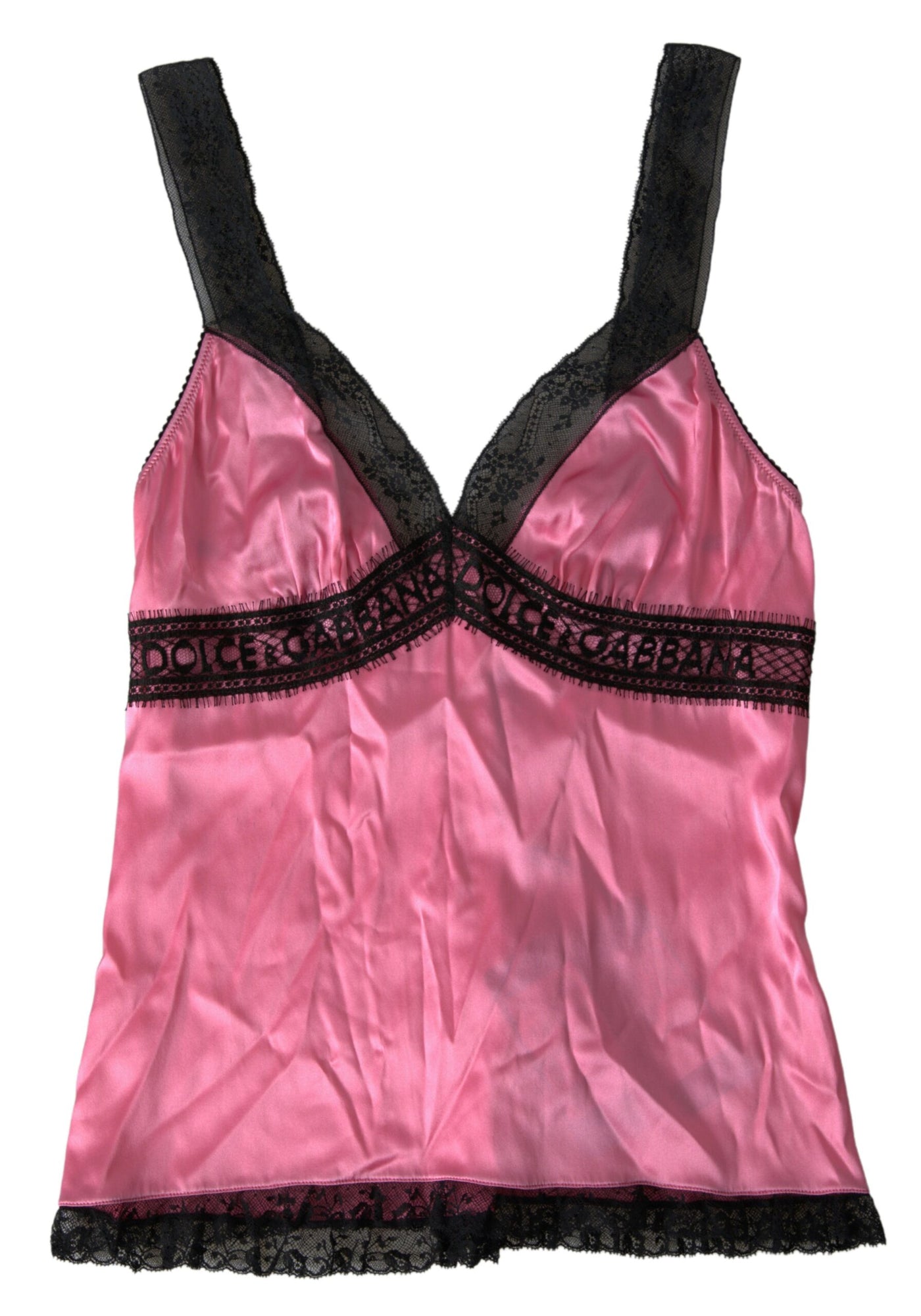 Dolce & Gabbana Pink Lace Silk Sleepwear Camisole Top Underwear