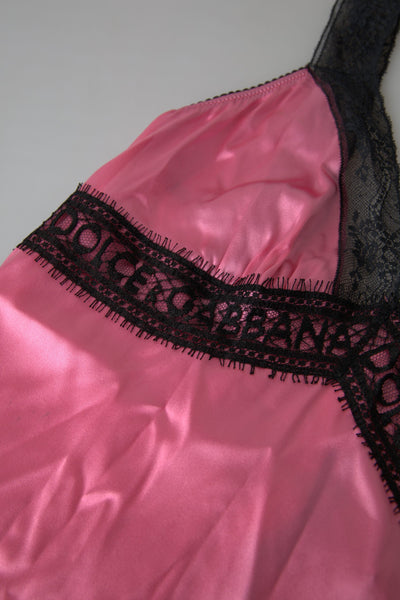 Dolce & Gabbana Pink Lace Silk Sleepwear Camisole Top Underwear