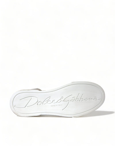 Dolce & Gabbana White Gold Lace Up Womens Low Top Sneakers