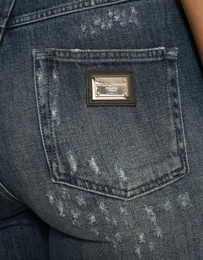 Dolce & Gabbana Dark Blue Distressed GRACE Skinny Denim Jeans