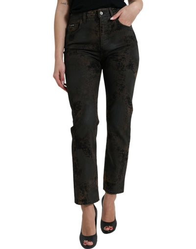 Dolce & Gabbana Brown BOYFRIEND Mid Waist Cotton Denim Jeans