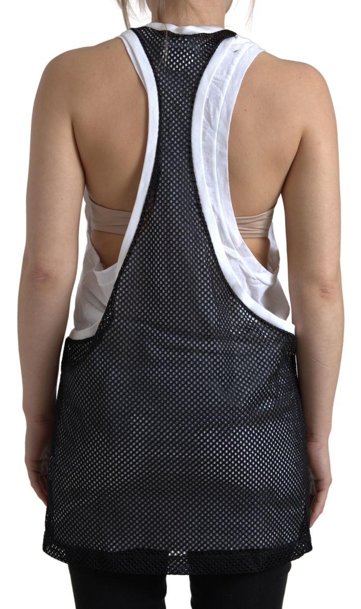Dsquared² Black White Crewneck Sleeveless Tank Top