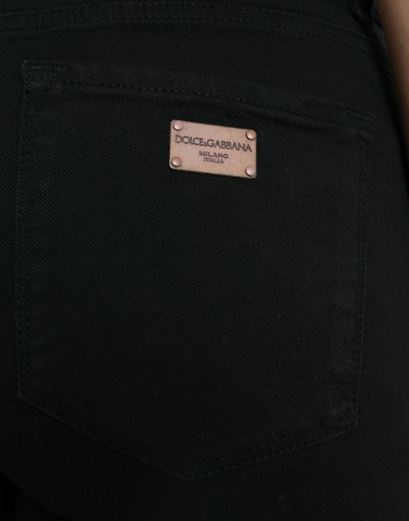 Dolce & Gabbana Black Cotton Mid Waist Skinny Denim Jeans