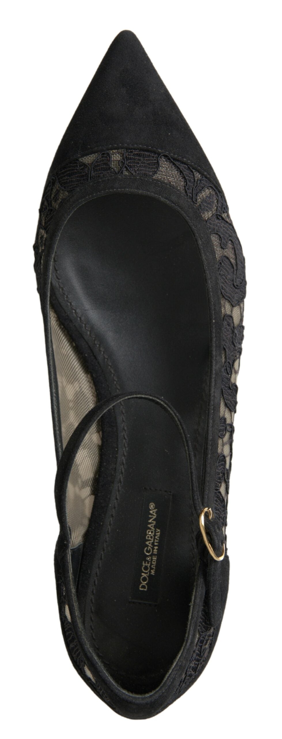 Dolce & Gabbana Black Lace Loafers Ballerina Flats Shoes