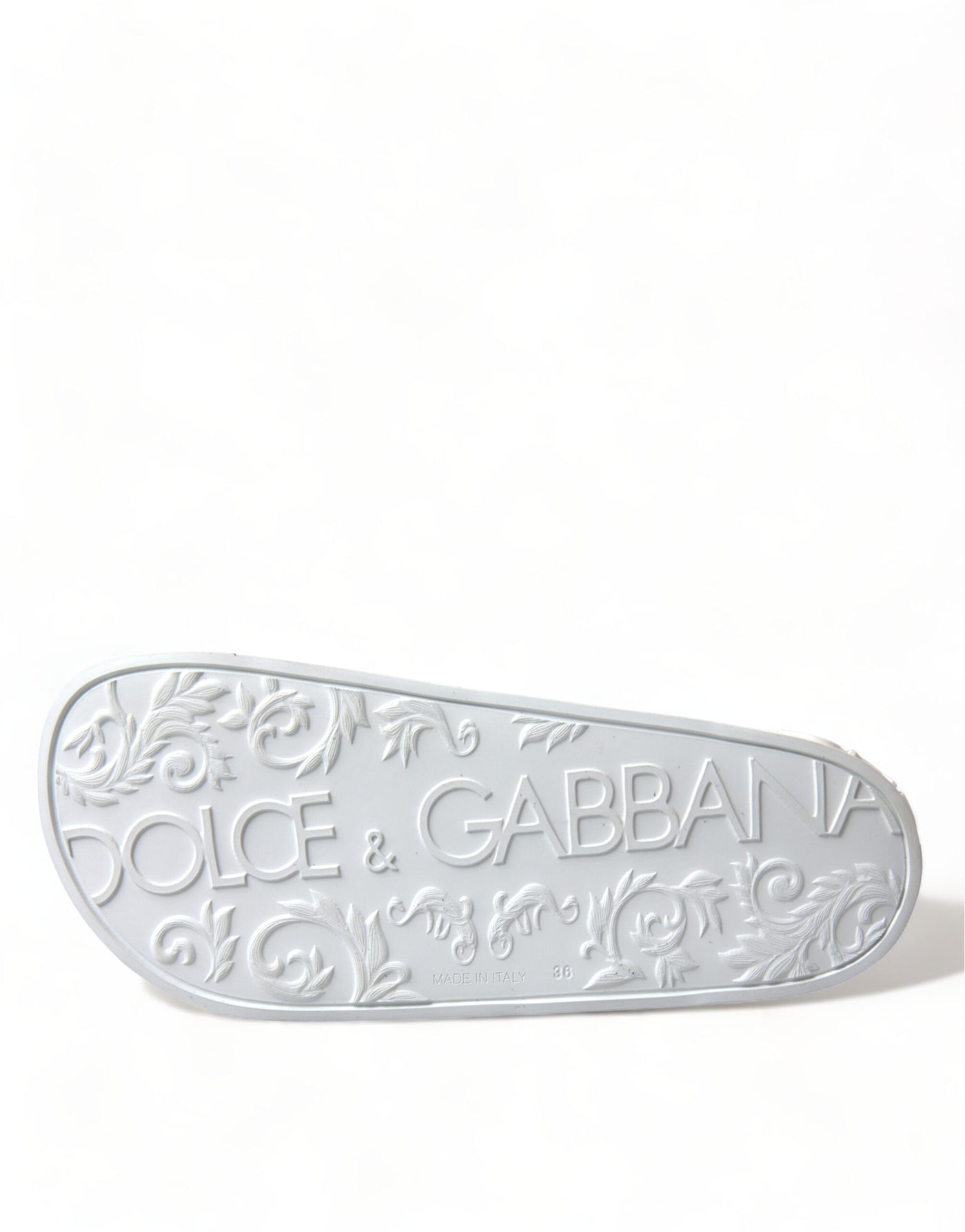 Dolce & Gabbana White Rubber Sandals Slides Beachwear Shoes