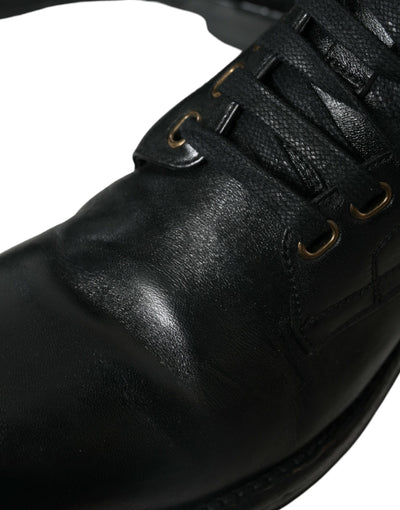 Dolce & Gabbana Black Leather Perugino Ankle Boots Shoes