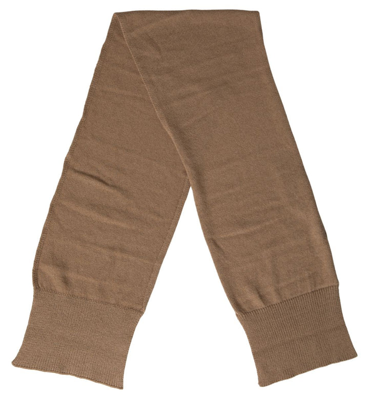 Dolce & Gabbana Brown Knitted Camel Wrap Shawl Foulard Scarf