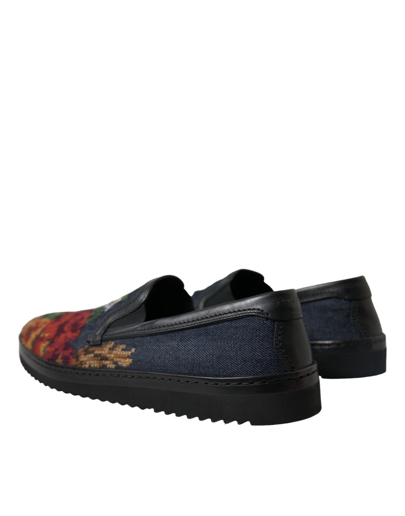 Dolce & Gabbana Multicolor Floral Slippers Men Loafers Shoes