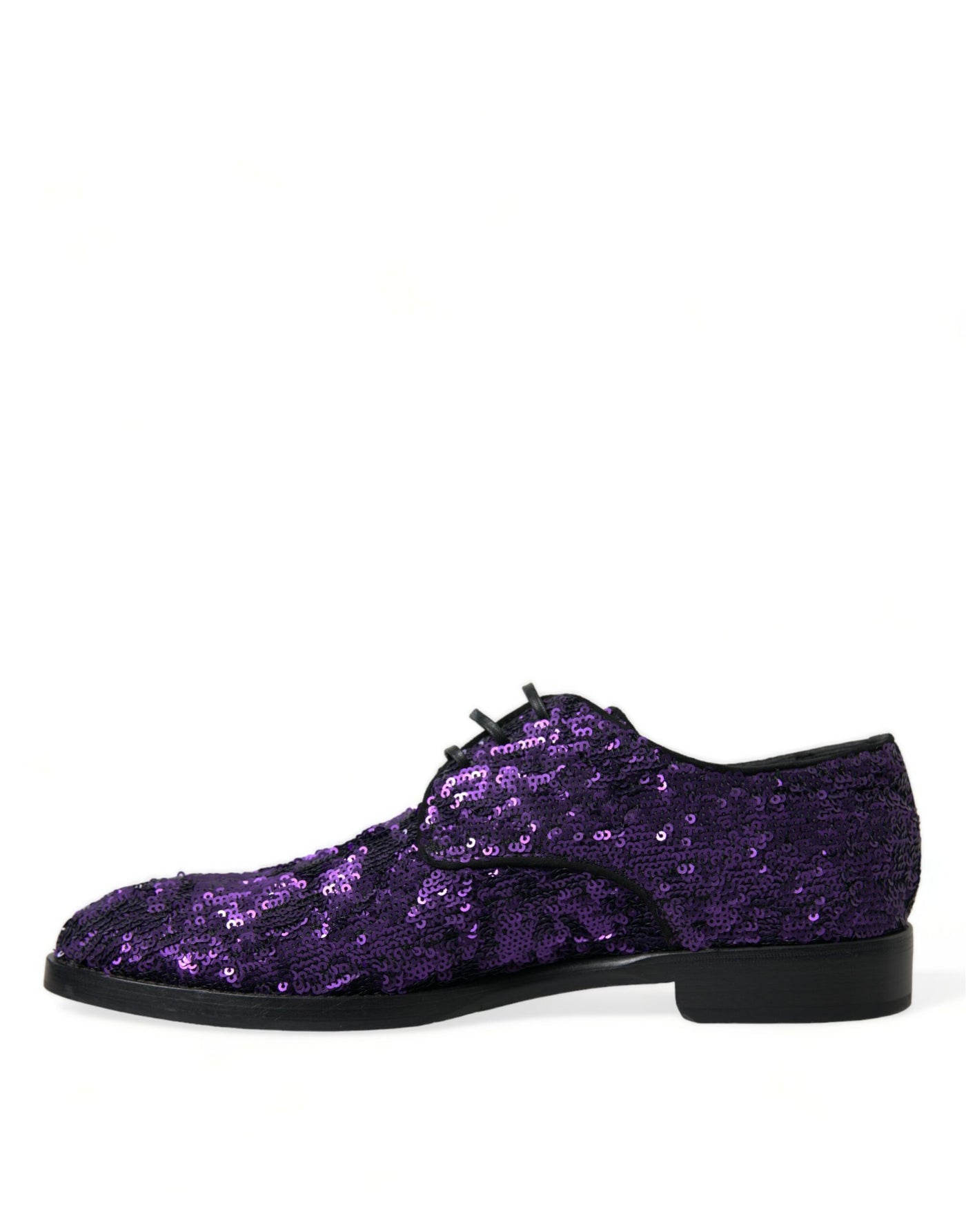 Dolce & Gabbana Purple Sequined Lace Up Oxford Dress Shoes