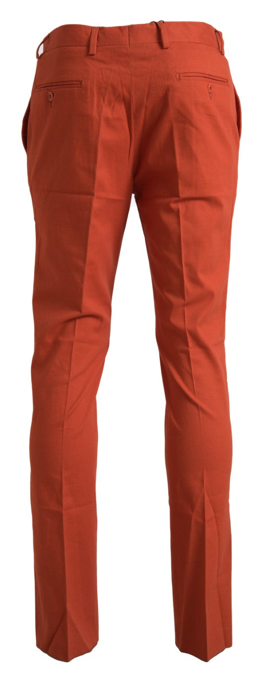 Bencivenga Orange Straight Fit Men Formal Trousers Pants