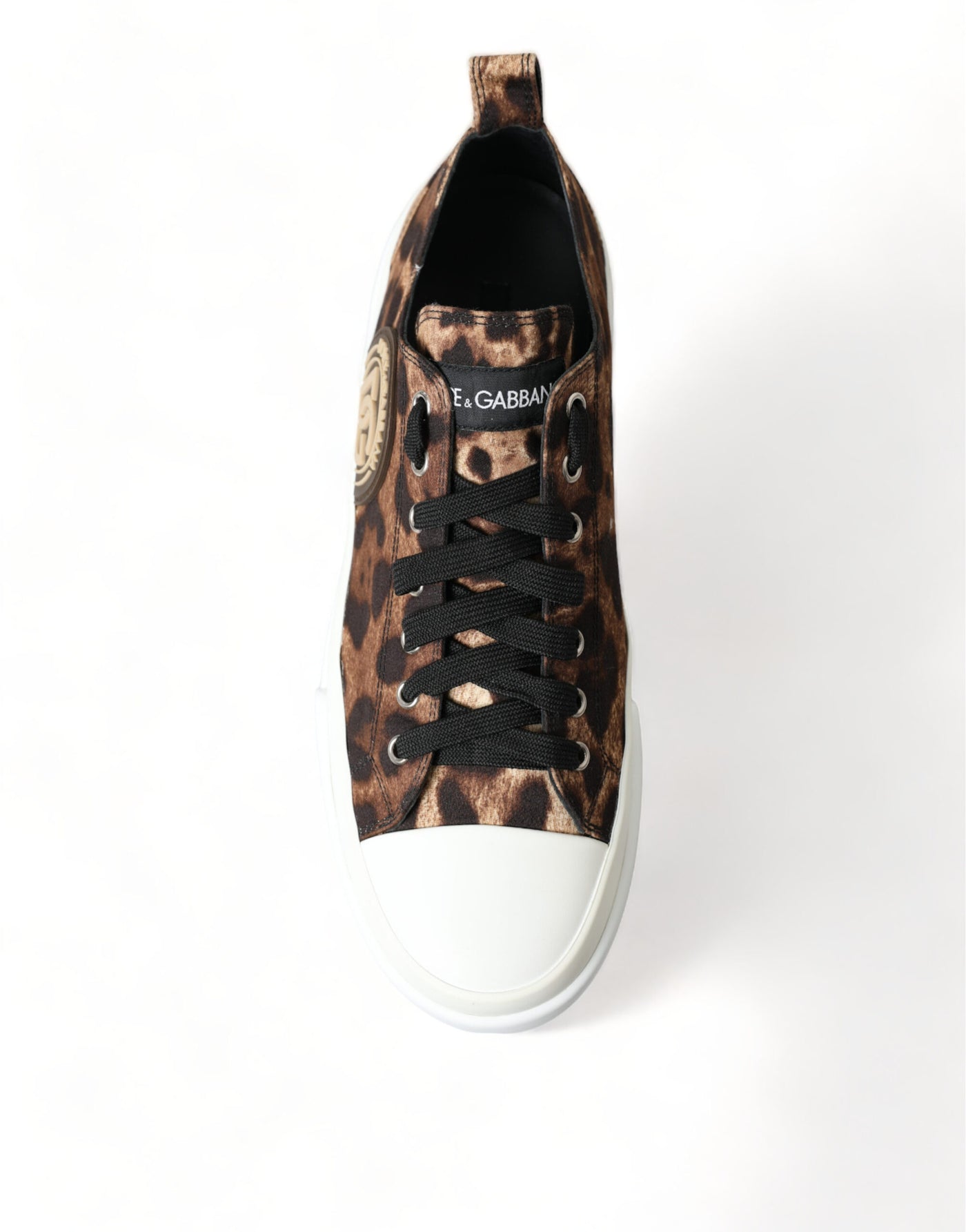 Dolce & Gabbana Brown Leopard Canvas Sneakers Shoes