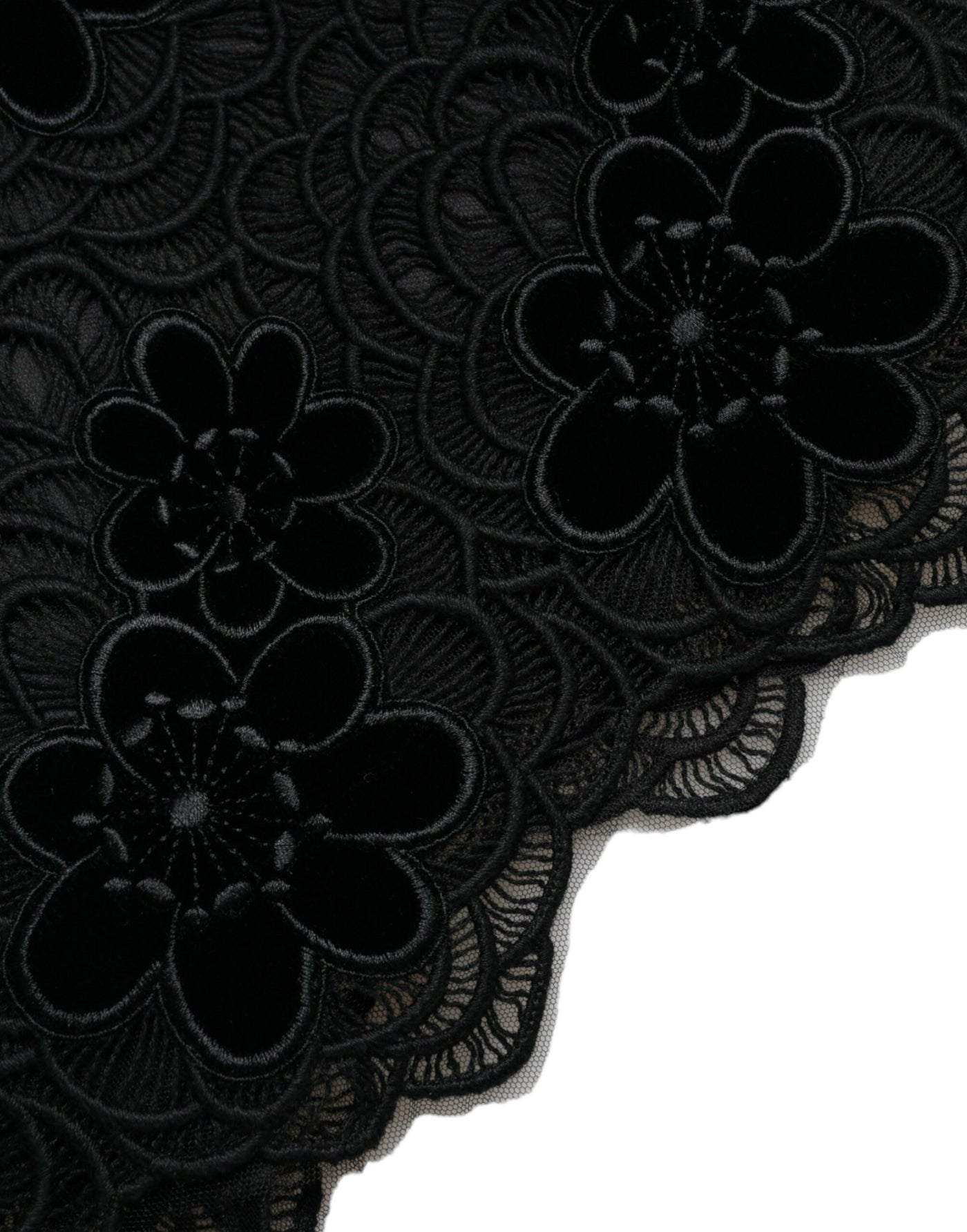 Dolce & Gabbana Black Floral Lace Cotton Bodycon Dress