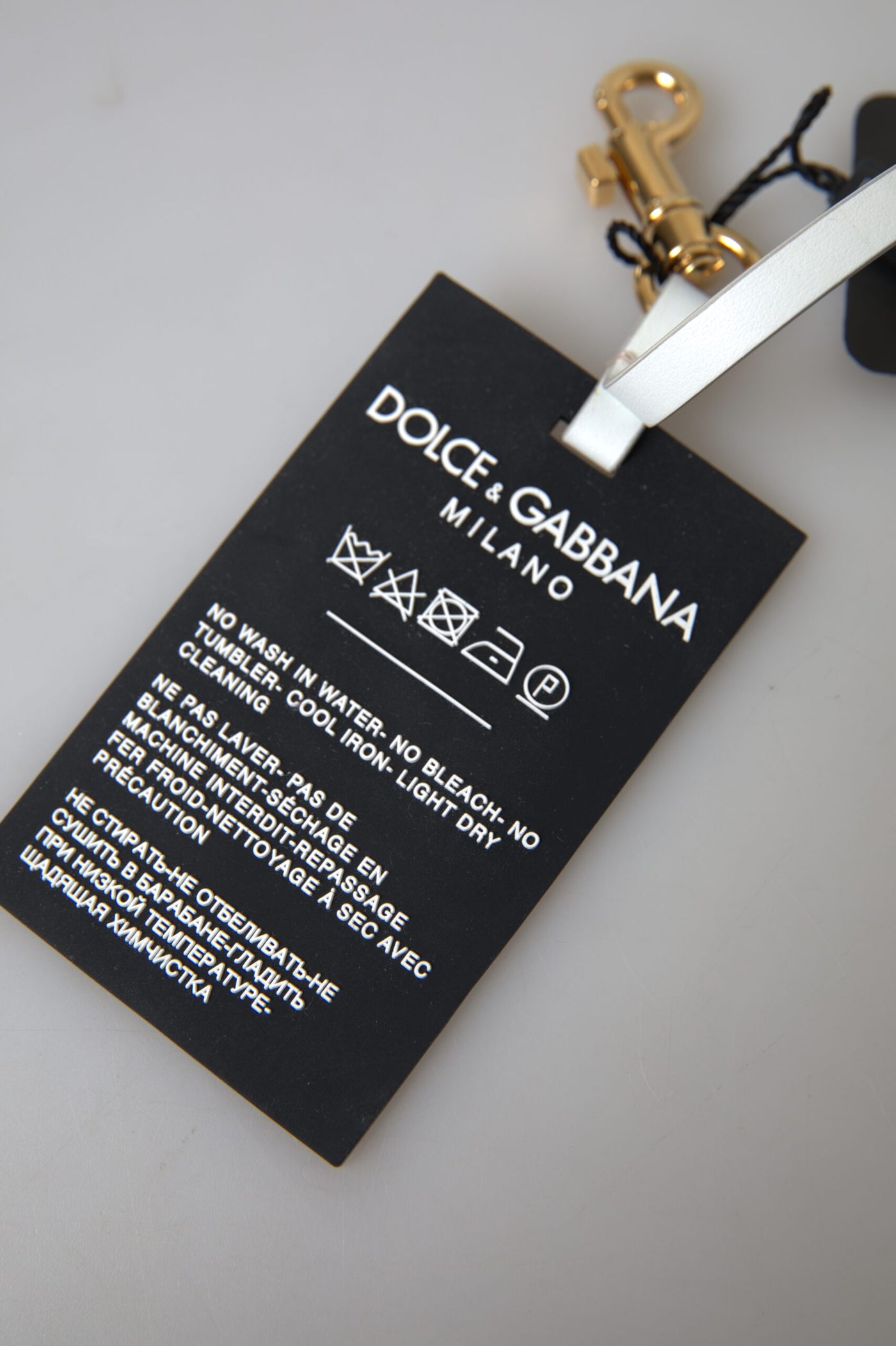 Dolce & Gabbana Black Silicone DG Logo Gold Brass Keychain