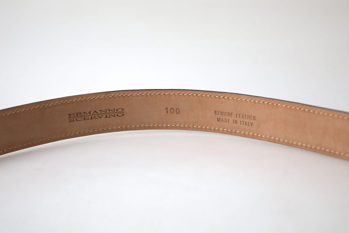 Ermanno Scervino Black Leather Metal Buckle Cintura Belt