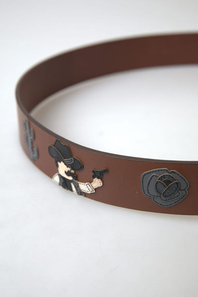 Dolce & Gabbana Brown Leather #DGFAMLY Square Buckle Belt
